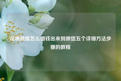 花呗额度怎么借钱出来到微信五个详细方法步骤的教程